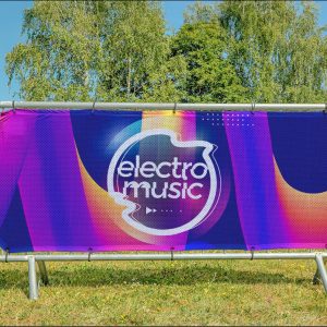 custom printed crowd barrier cover