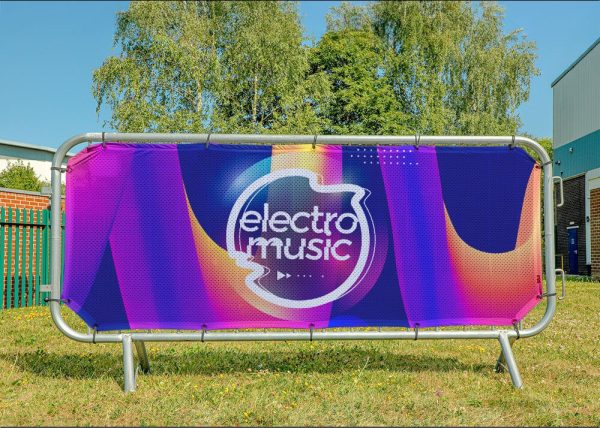 custom printed crowd barrier cover