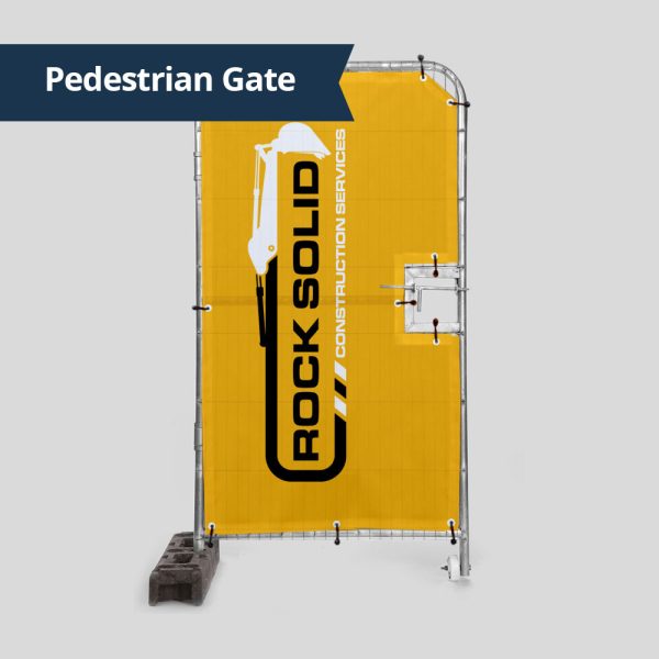 custom printed heras pedestrian gate fence cover
