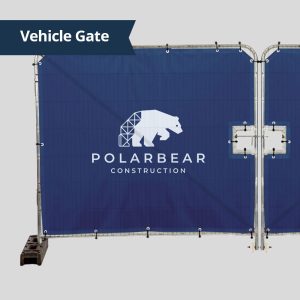 custom printed heras vehicle gate fence cover