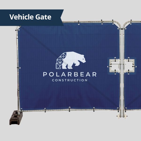 custom printed heras vehicle gate fence cover